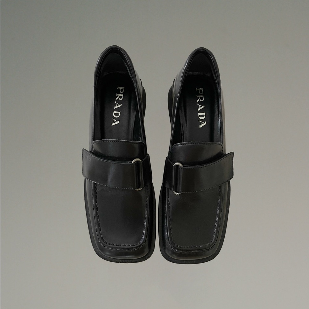 SOLD Vintage PRADA Leather Squared Toe Loafers